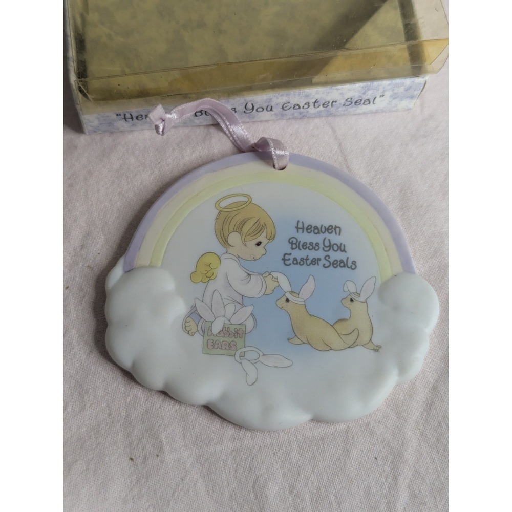 Vintage 1999 Heaven Bless You Easter Seals Precious‎ Moments Christmas Ornament